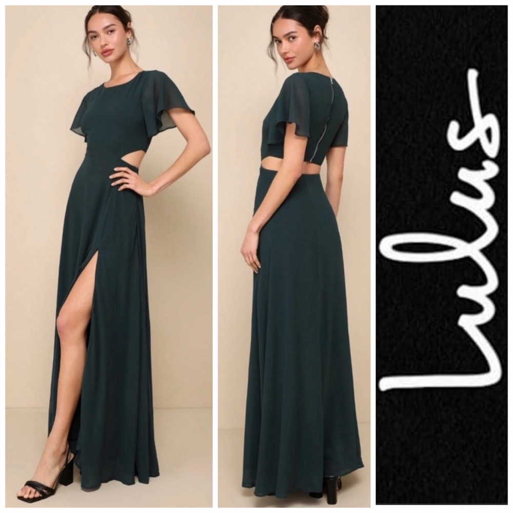 NWT - Lulu's Garden Bliss Emerald Green Maxi Dress  XL